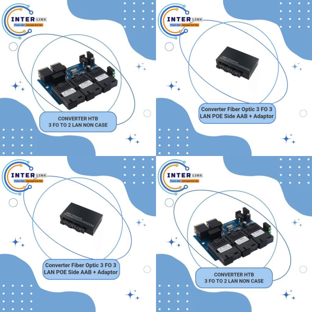 Converter Fiber Optic 3 FO to 3 LAN & 3 FO 2 LAN