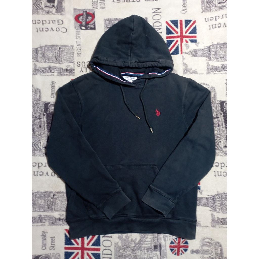 hoodie polo hitam second