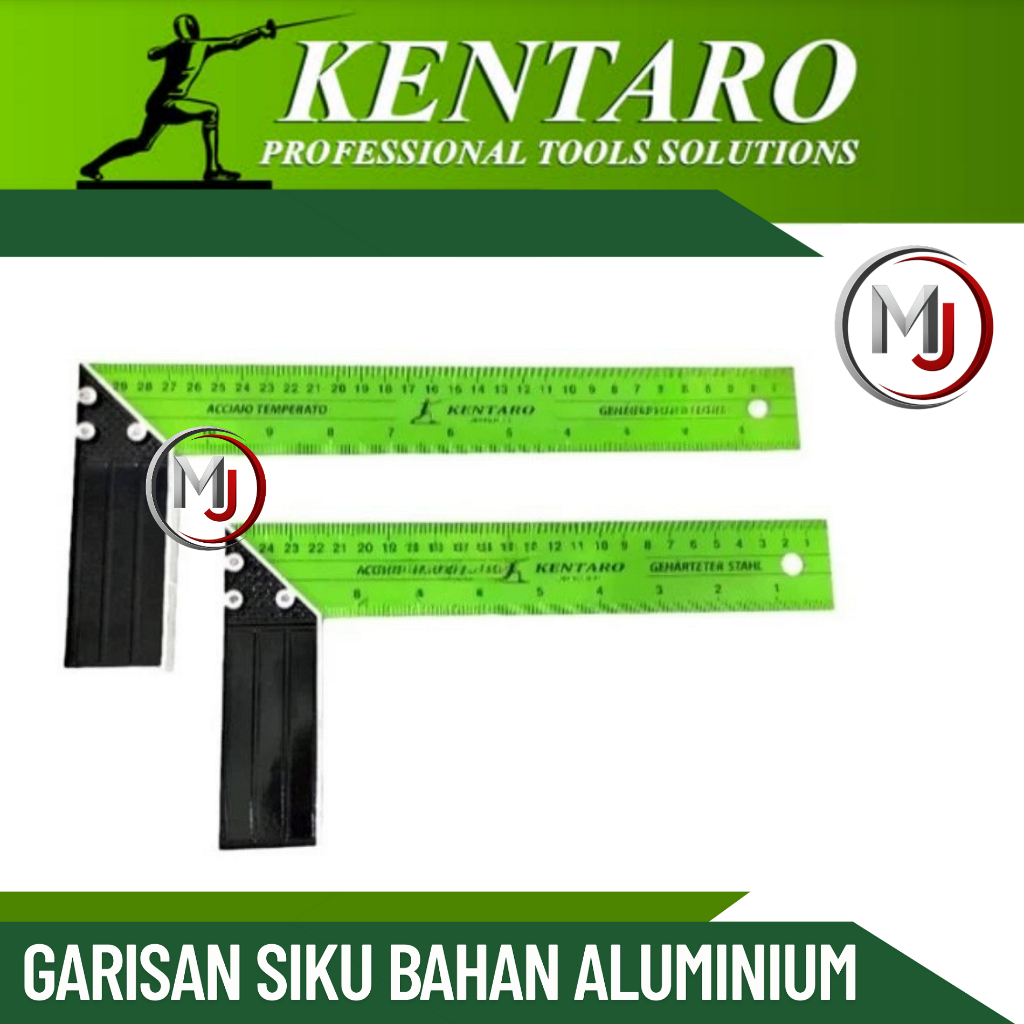 Kentaro Penggaris Siku Tukang Kayu Hijau Aluminium