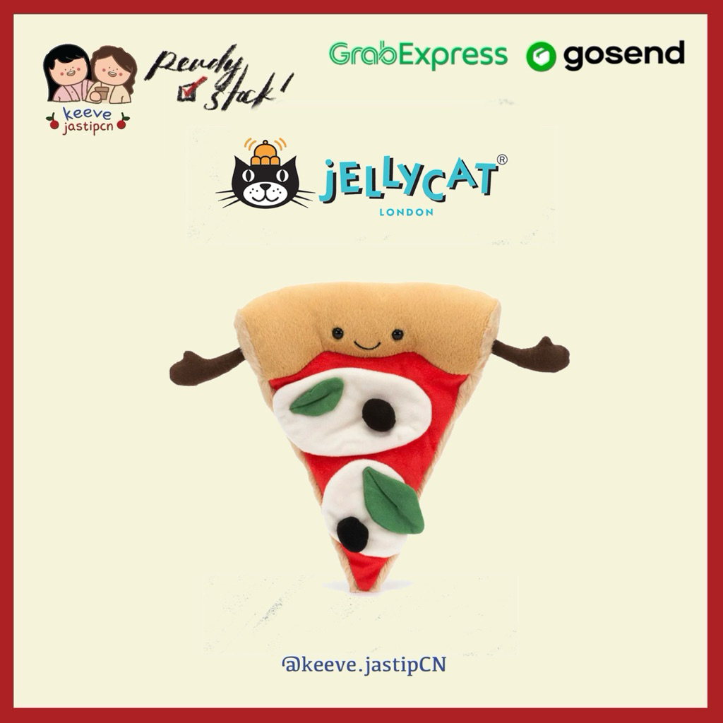 <READY STOCK> JELLYCAT LONDON ORIGINAL AMUSEABLES SLICE PIZZA PLUSH