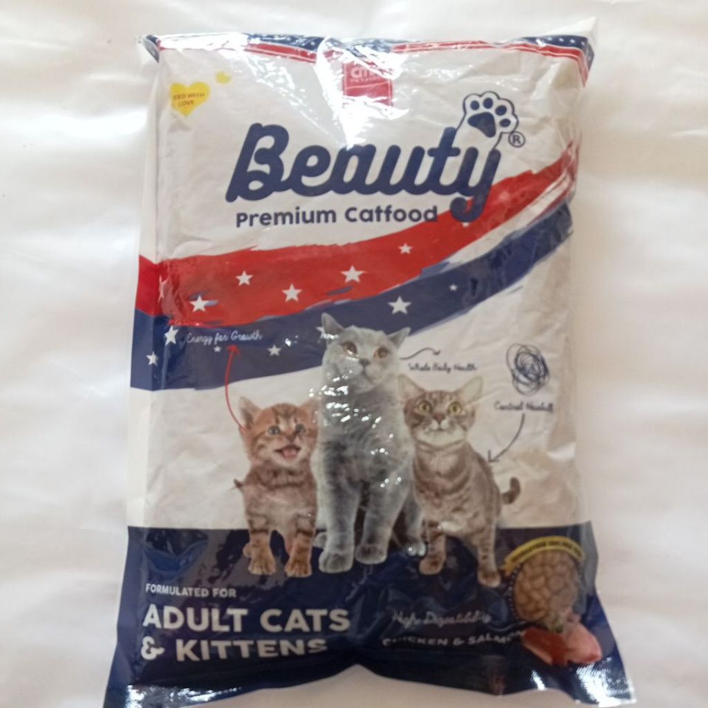 Beauty chicken  & salmon-pakan kucing kering