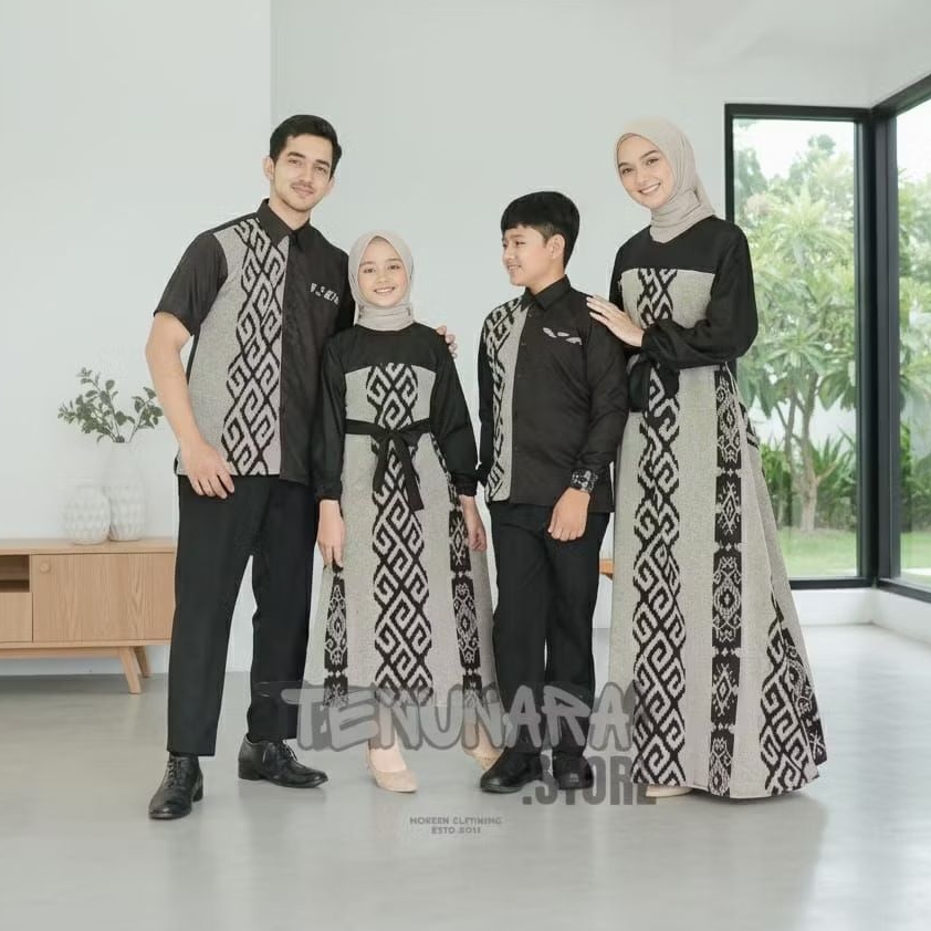 Baju Couple Keluarga Muslim Batik Modern – Seragam Lebaran Elegan