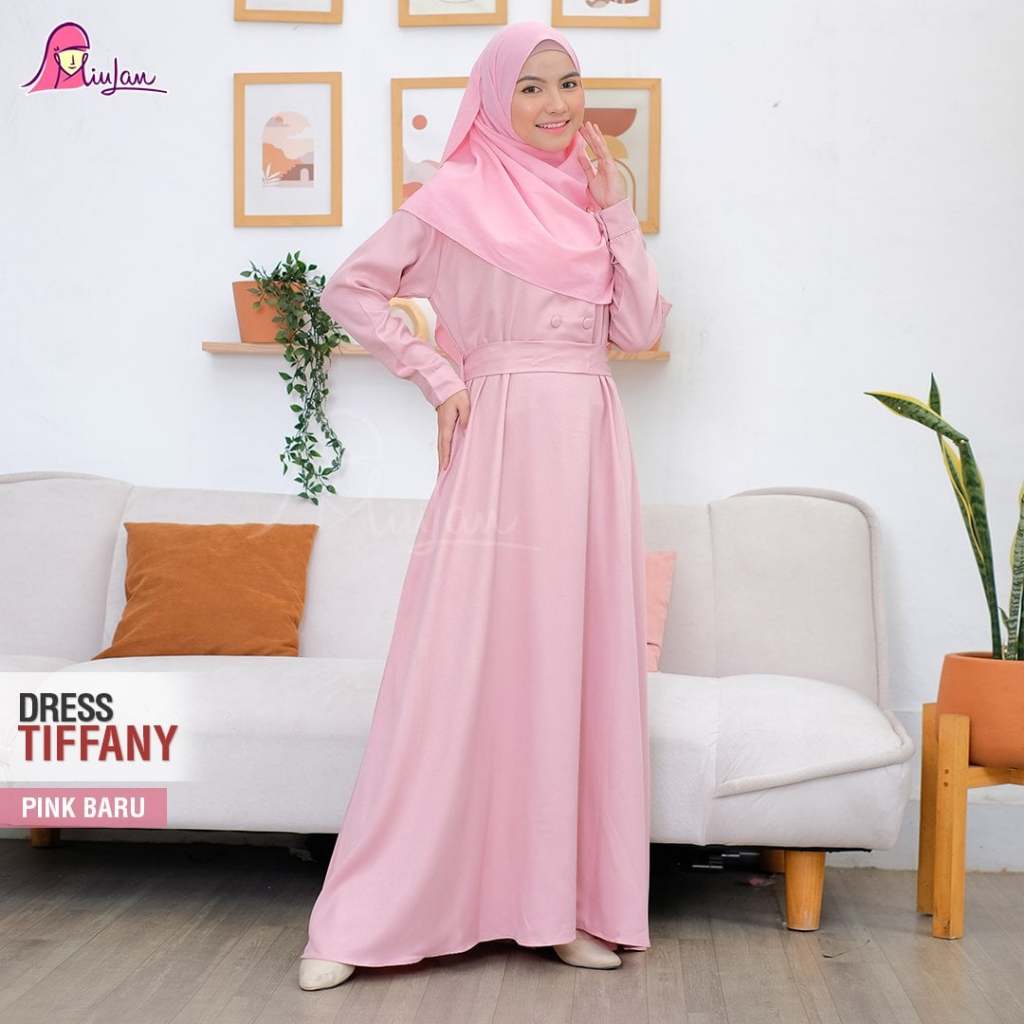 Dress Tiffany Miulan | Dress Twill Sykilla  | Gamis Polos |  Grosir Gamis Murah