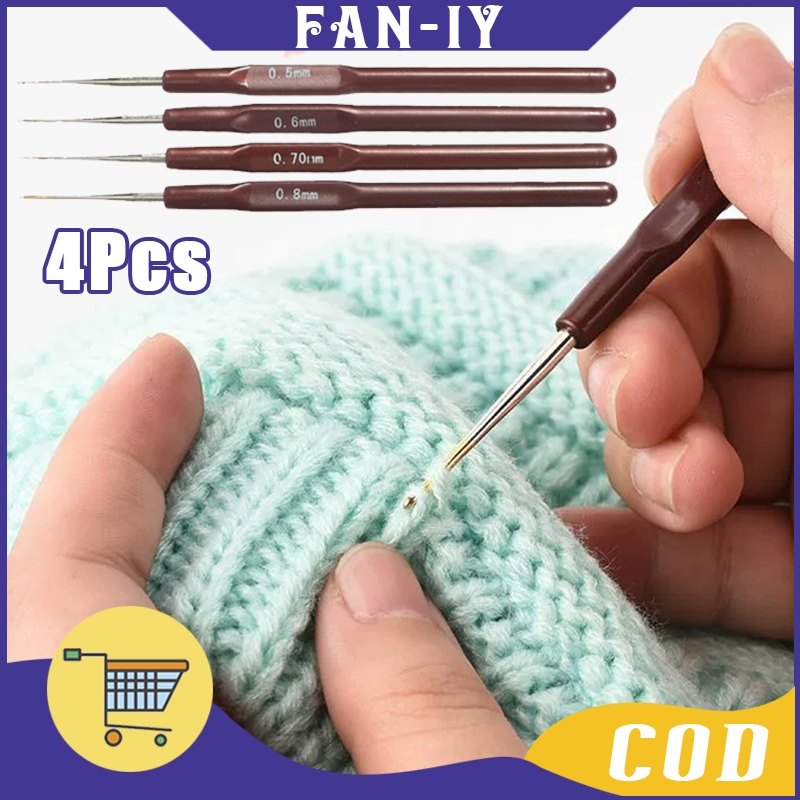 1 Set Isi 4 Pcs Hakpen Jarum Gimbal / Jarum Gimbal Rajut Dreaddlocks Pen Tulip Songket