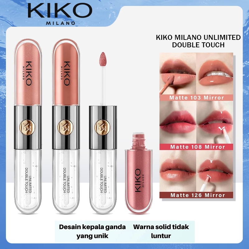 Kiko Milano Minshzee Double Lip Gloss Fog Matte 2 in 1 Double Touch Lipstik 6ml/kiko double lip glaz