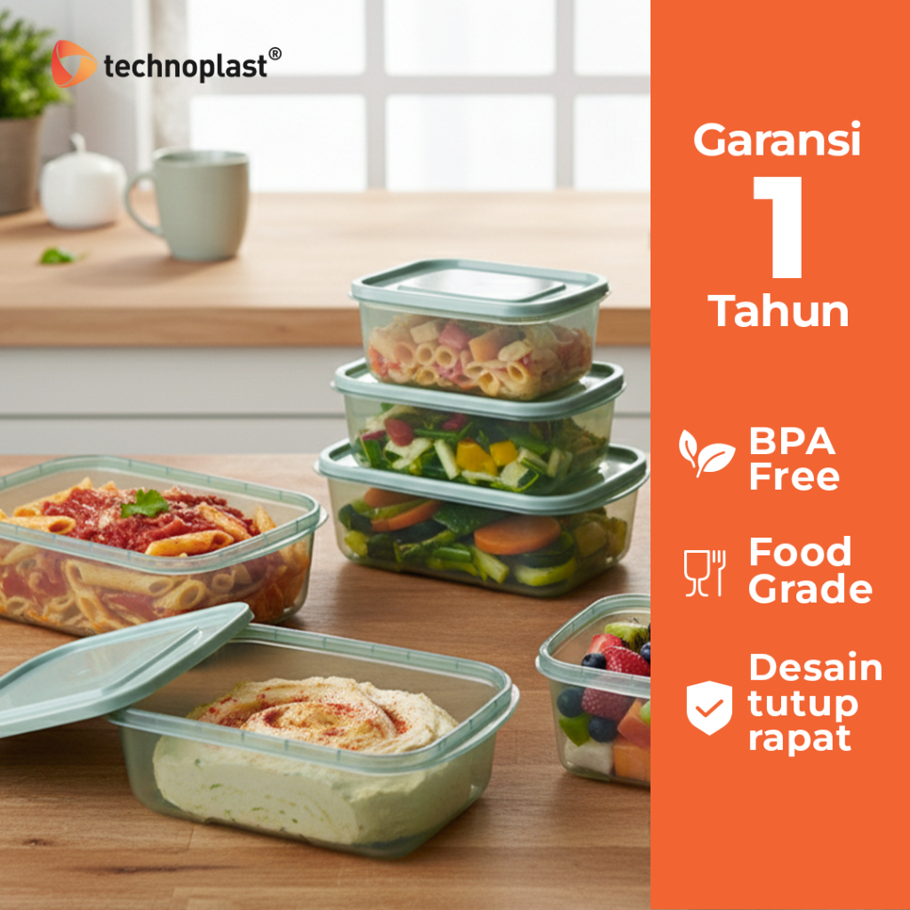 Technoplast Monochrome Food Container | Wadah Penyimpanan Makanan di Kulkas | Food Storage Kedap Uda