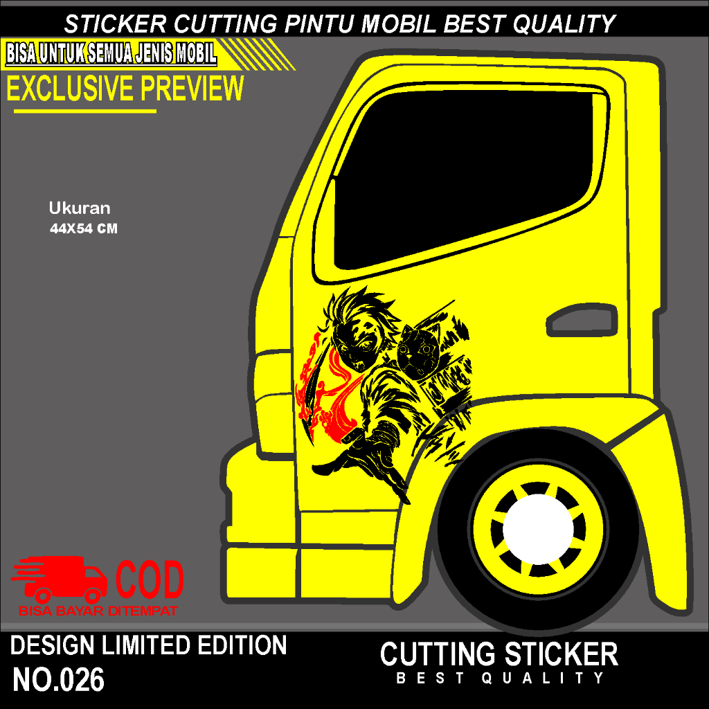 COD STICKER CUTTING PINTU MOBIL ANIME TERLARIS