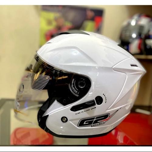 Helm / Helm G2 Optimax / Helm Dua kaca Helm G2 Optimax Putih Original Terbaru