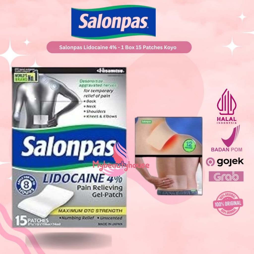 Salonpas Lidocaine 4% - 1 Box 15 Patches Koyo