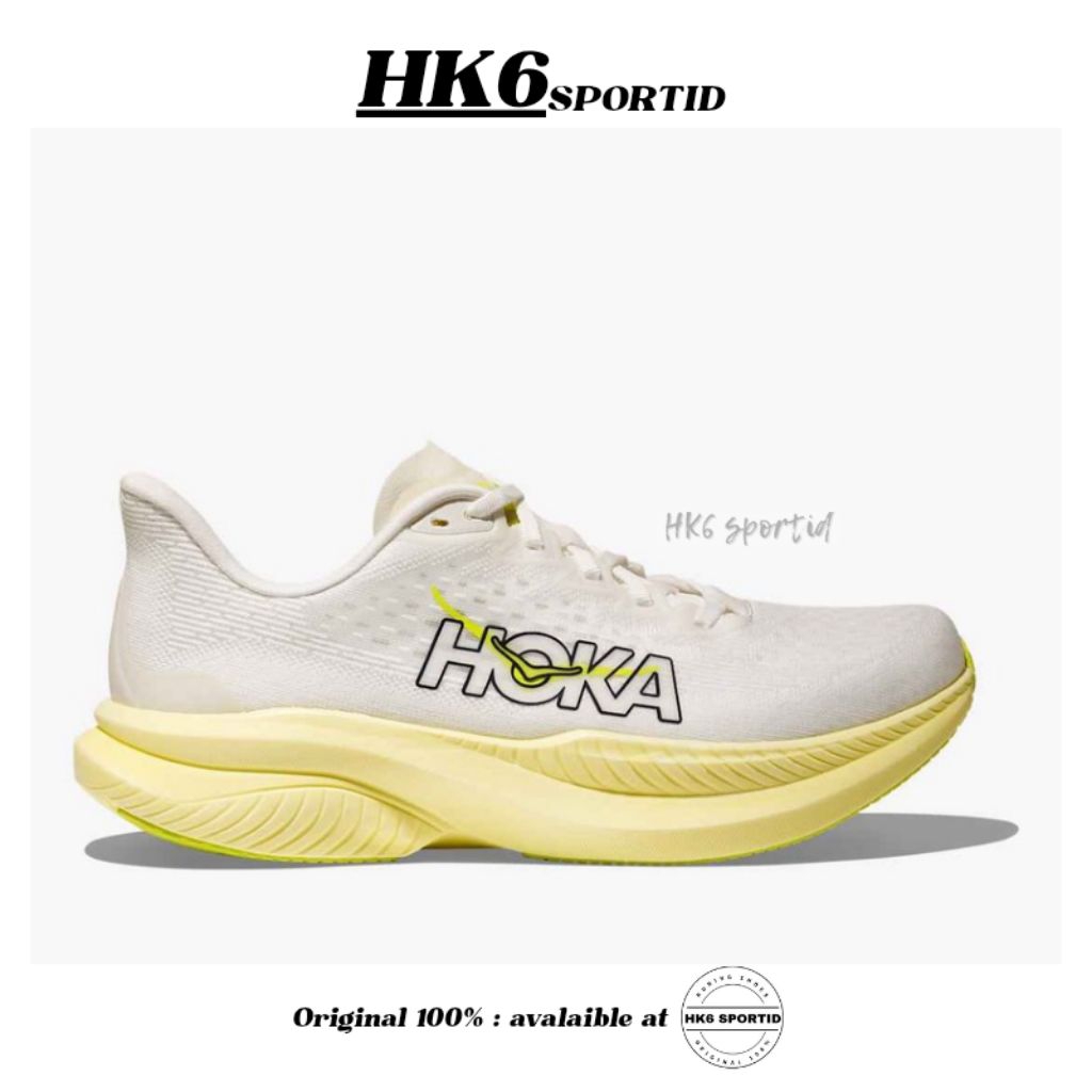 Hoka Mach 6 Women's Running Shoes - White / Neon Hoka Citrus