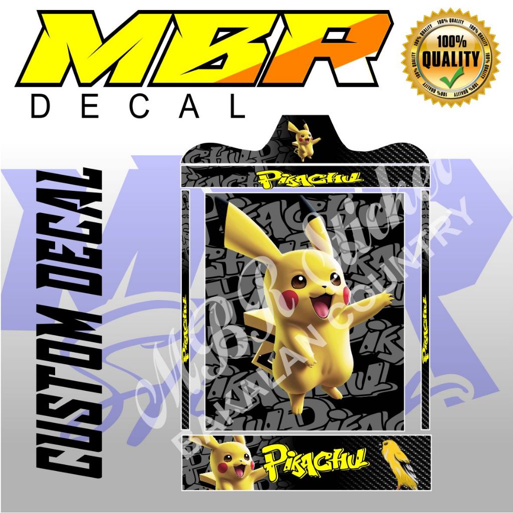 STIKER DECAL SANGKAR MOTIV PIKACHU, STIKER DECAL SANGKAR KOTAK COSTUME