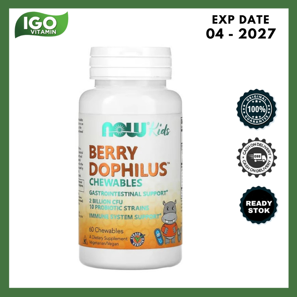 Vitamin Probiotik Now Berrydophilus 2 billion 60 Loz - Probiotik untuk Anak & Dewasa