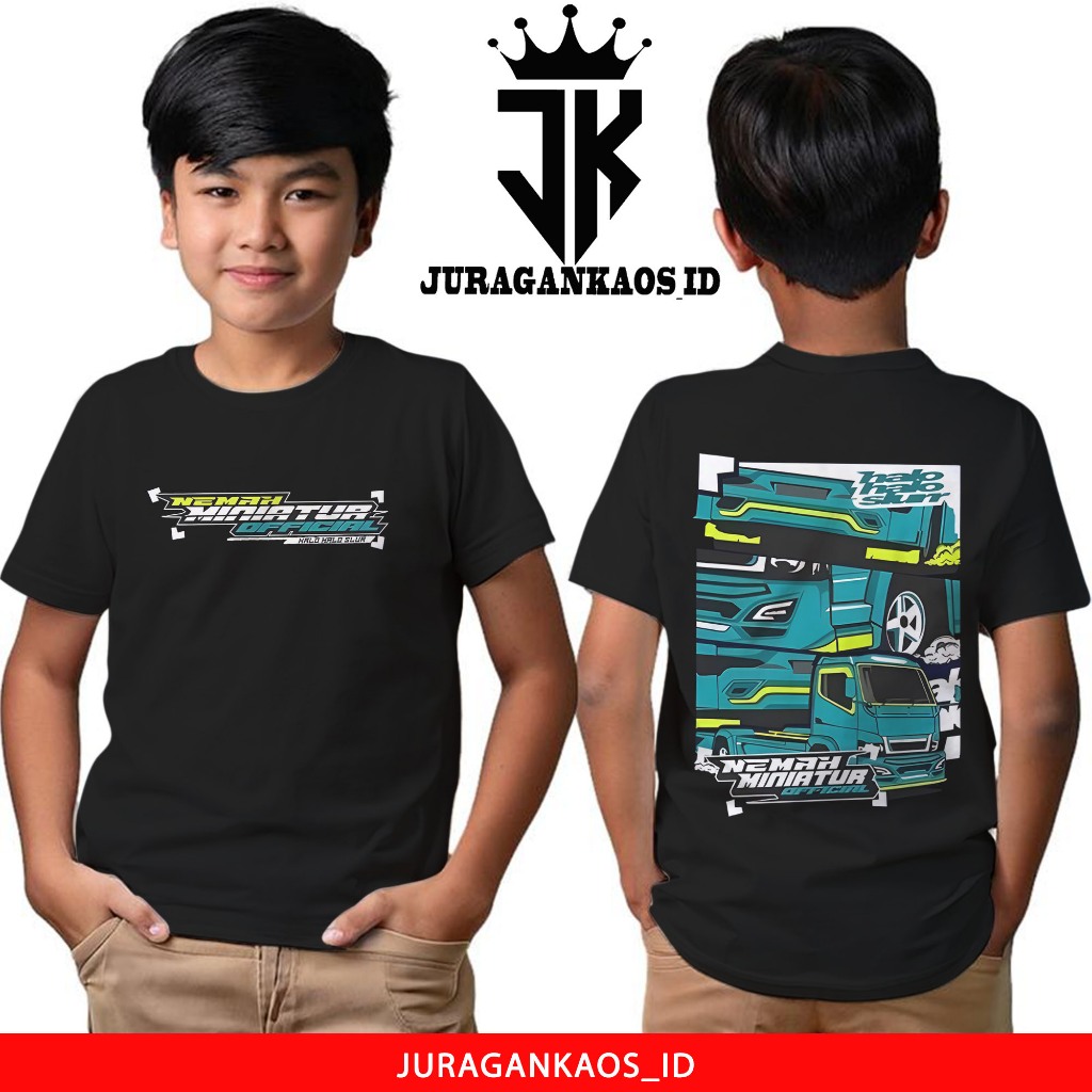 JuraganKaos Anak Motif Truck Nemah Miniatur - Kaos Anak Usia 1 Tahun Sampai 12 Tahun - Kaos Trukmani