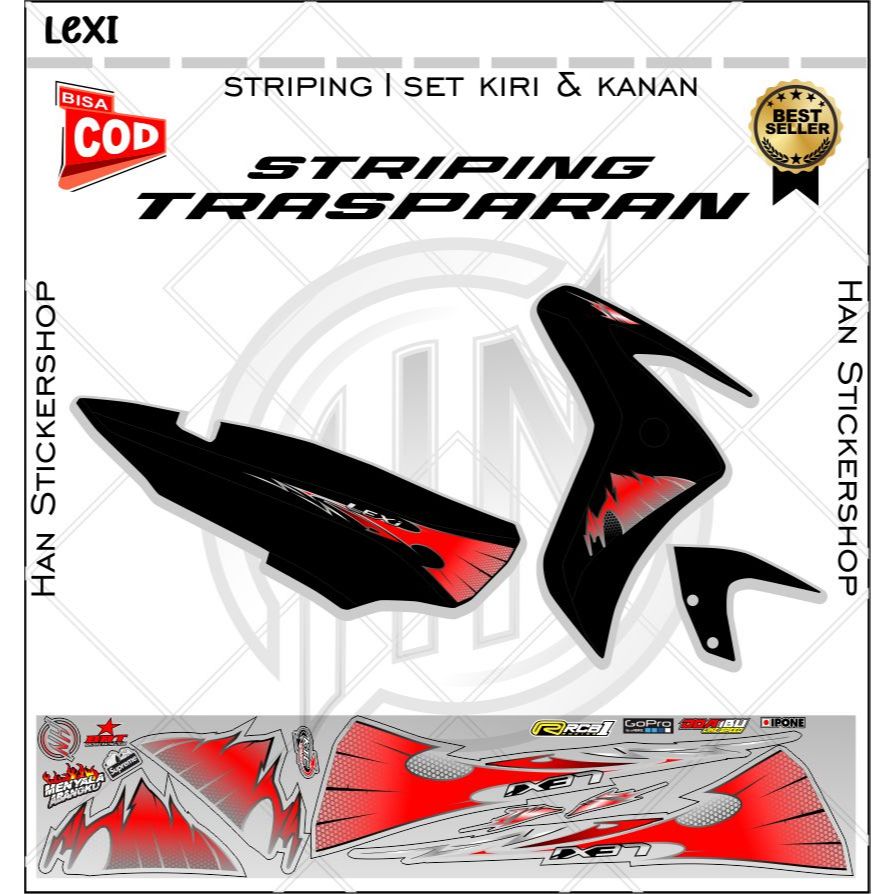 Cod Variasi Sticker Yamaha Lexi Variasi Sticker Bening Trasparan Dengan Desain Elgan Sticker Lexi
