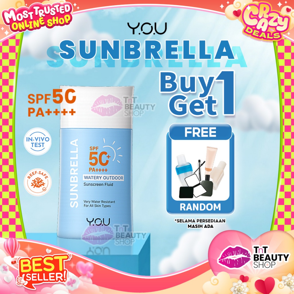 YOU Sunbrella Watery Outdoor Sunscreen Fluid Waterproof Sunscreen SPF 50 | TnT Beauty Shop
