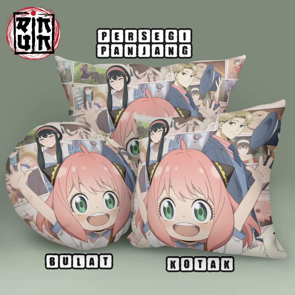 Bantal Sofa Bulat / Kotak / Persegi Panjang Anya Forger Spy X Family Karakter Anime