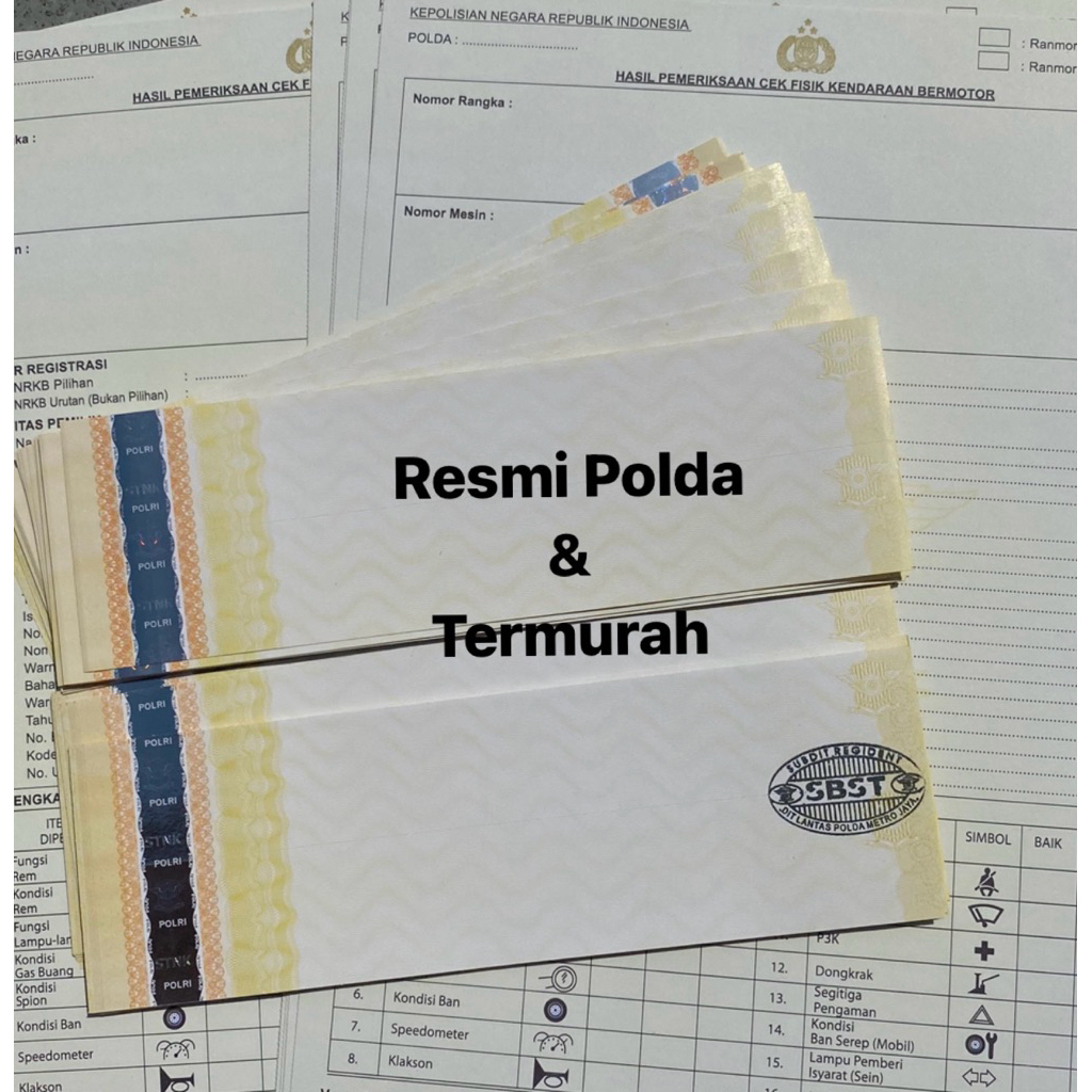 Kertas Gesek Nomor Rangka dan Mesin Kendaraan - Cek Fisik Bantuan Kertas Kendaraan Asli Samsat