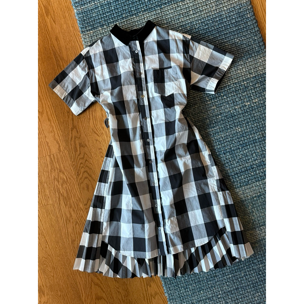 Private Eyes - Sacai Plaid Print Midi Length Dress