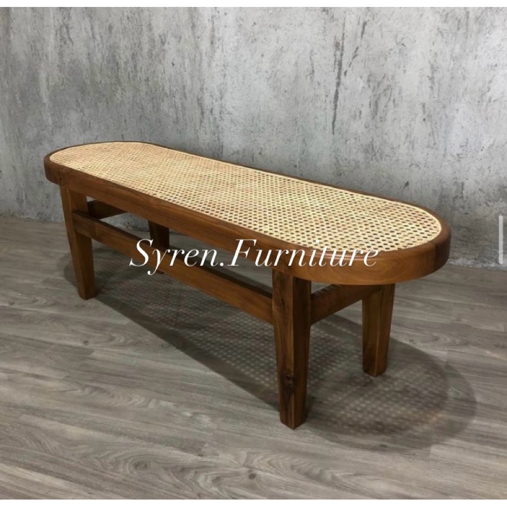 Bangku Stool Rotan/ Kursi Stool Oval Rotan/ Kursi Stool Minimalis