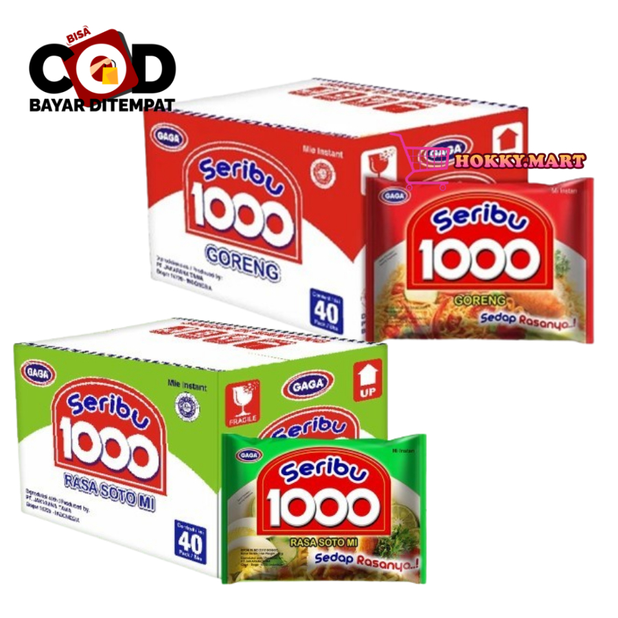[HOKKY] MIE GAGA 1000 1 DUS ISI 40 GORENG KUAH AYAM BAWANG KALDU AYAM SOTO MIE ALL VARIAN