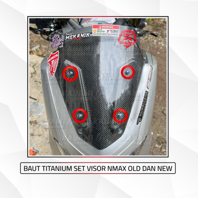 Baut Titanium set visor nmax old dan new
