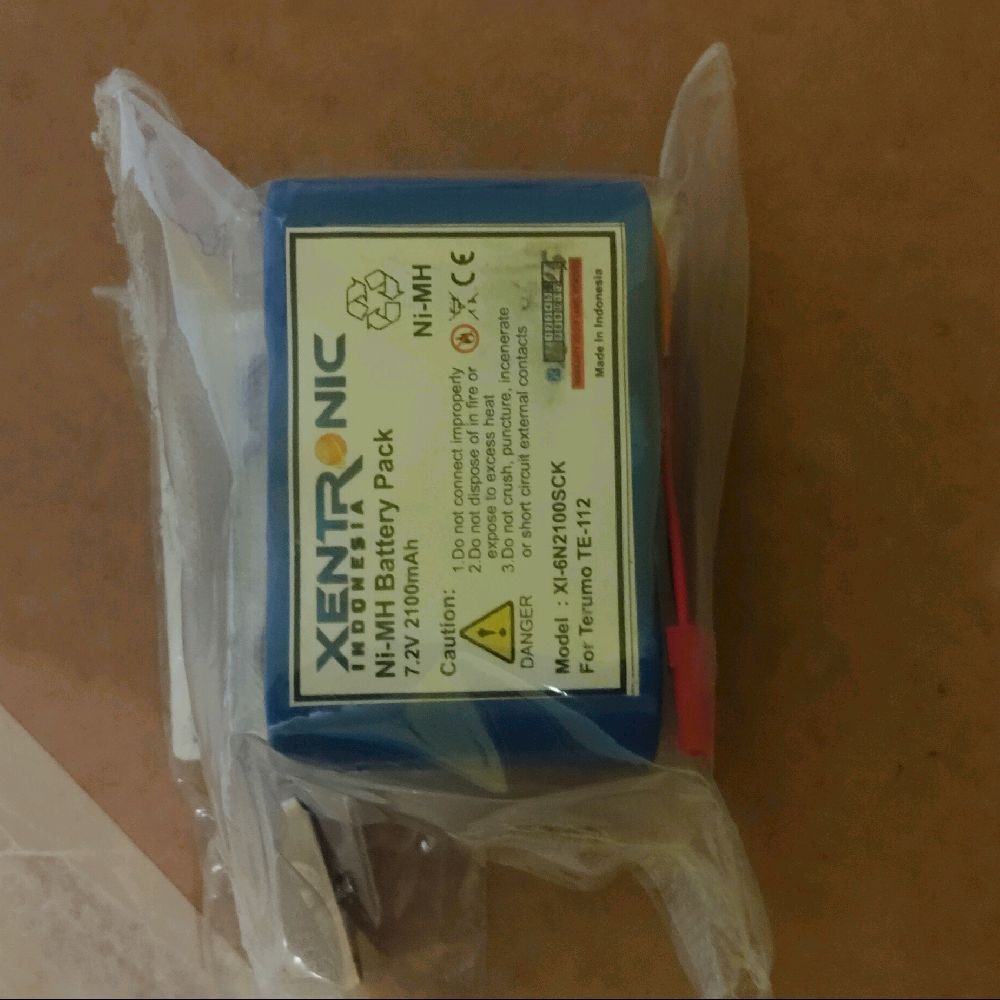 Xentronic Baterai Infusion Pump Terumo TE-112 7.2V 2100mAh NI-MH Battery Pack Model XI-6N2100SCK unt