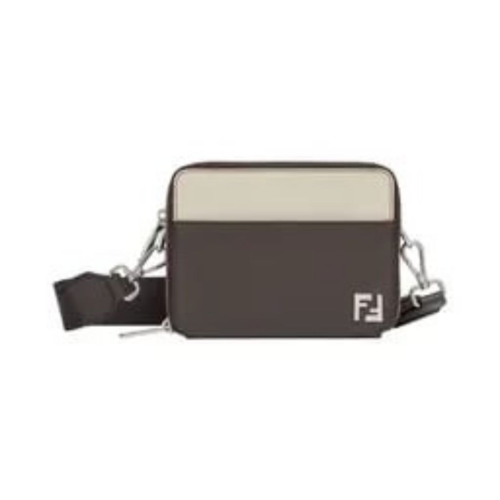 FendiSquared FF Camera Case Organizer Leather Bag Brown and White
Men