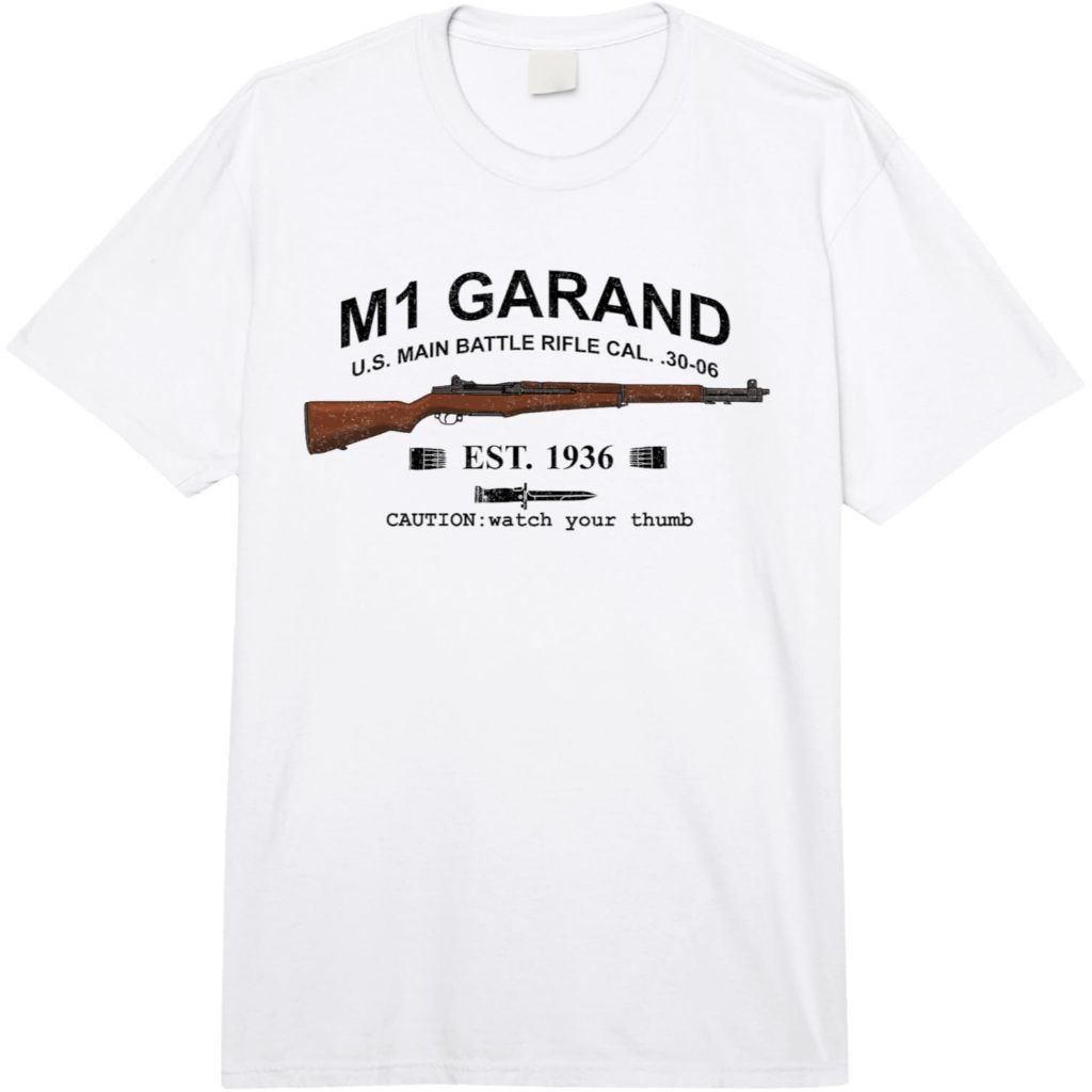 Baju Kaos Anak M1 Garand Rifle Gun WWII Watch Your Thumb EST 1936 Graphic Comfort Colors Adult Heavy