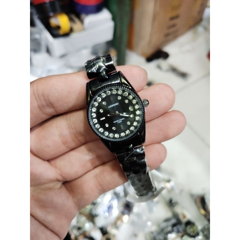 JAM TANGAN LEOPARD PERMATA ORIGINAL WANITA 0806