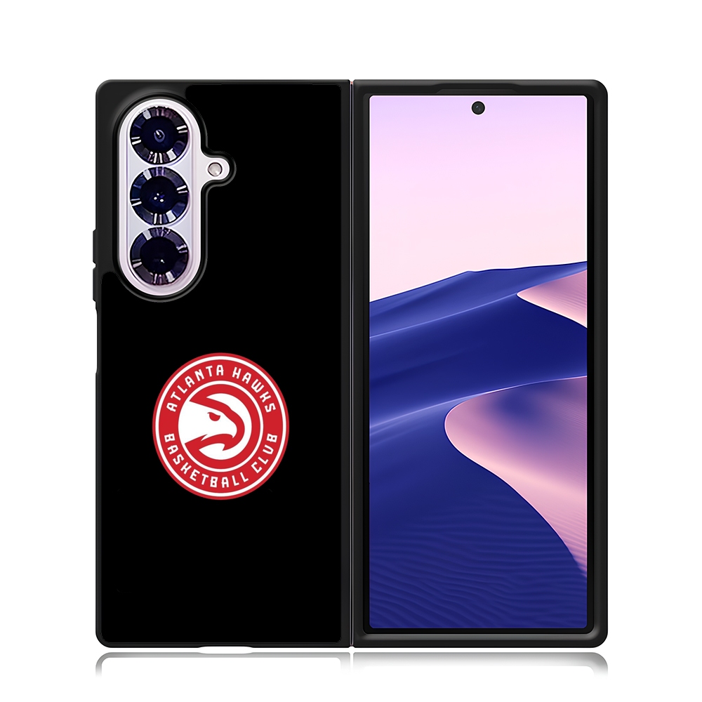 Case Casing Samsung Z Fold 7 6 5 4 3 Z Flip 7 6 5 4 3 5G Phone Atlanta Hawks Black