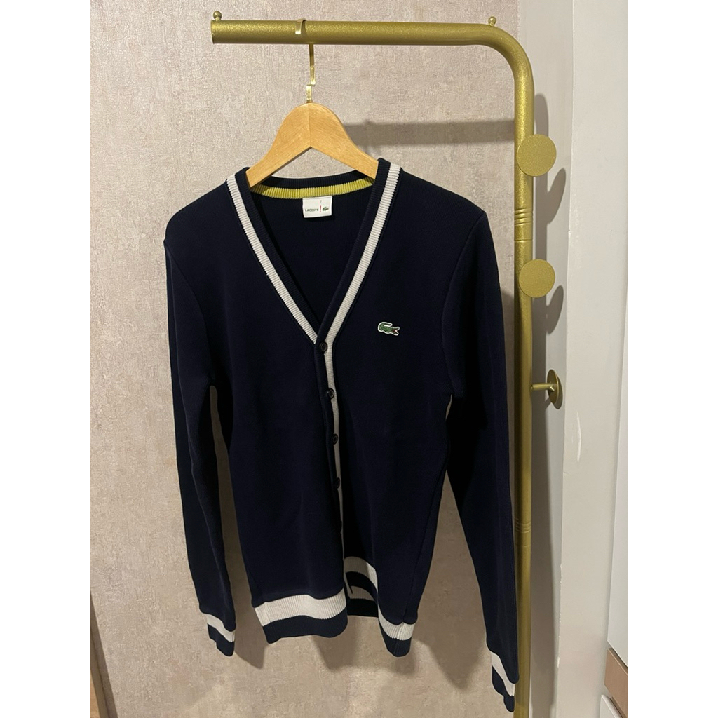 Jaket Cardigan Lacoste Knit Sweater Navy Preloved Murah Bagus