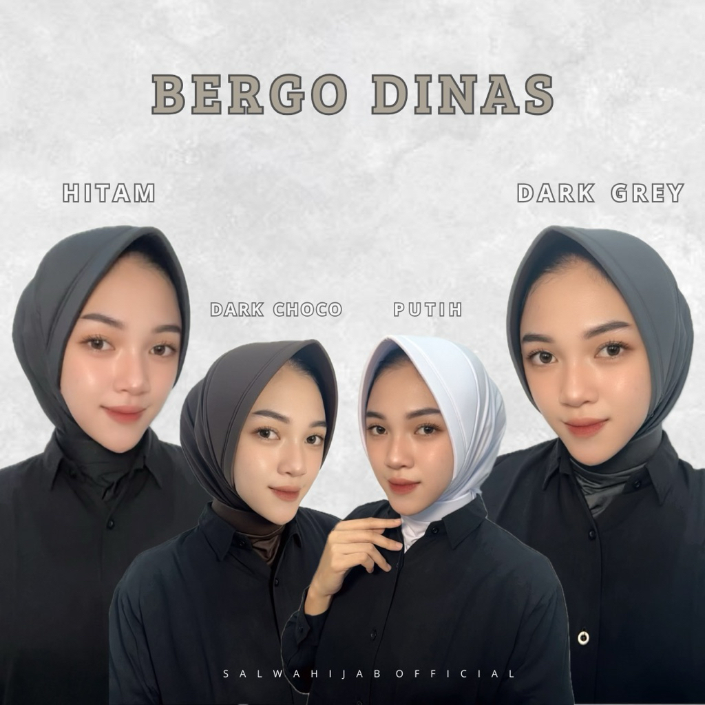 Jilbab Bergo Dinas/Hijab Bergo GYM/Jilbab Polwan Bhayangkara