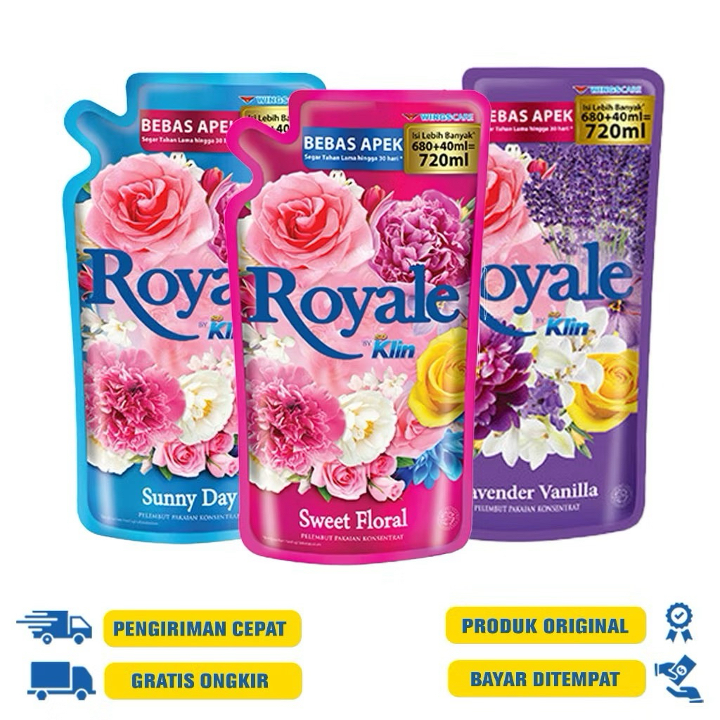 Soklin Royale Parfum Series 720 ml Pouch - Lavender Vanilla | Sunny Day | Sweet Floral