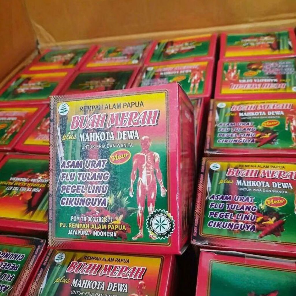 BUAH MERAH PLUS MAHKOTA DEWA | Asam Urat, Cikungunya, Flu Tulang