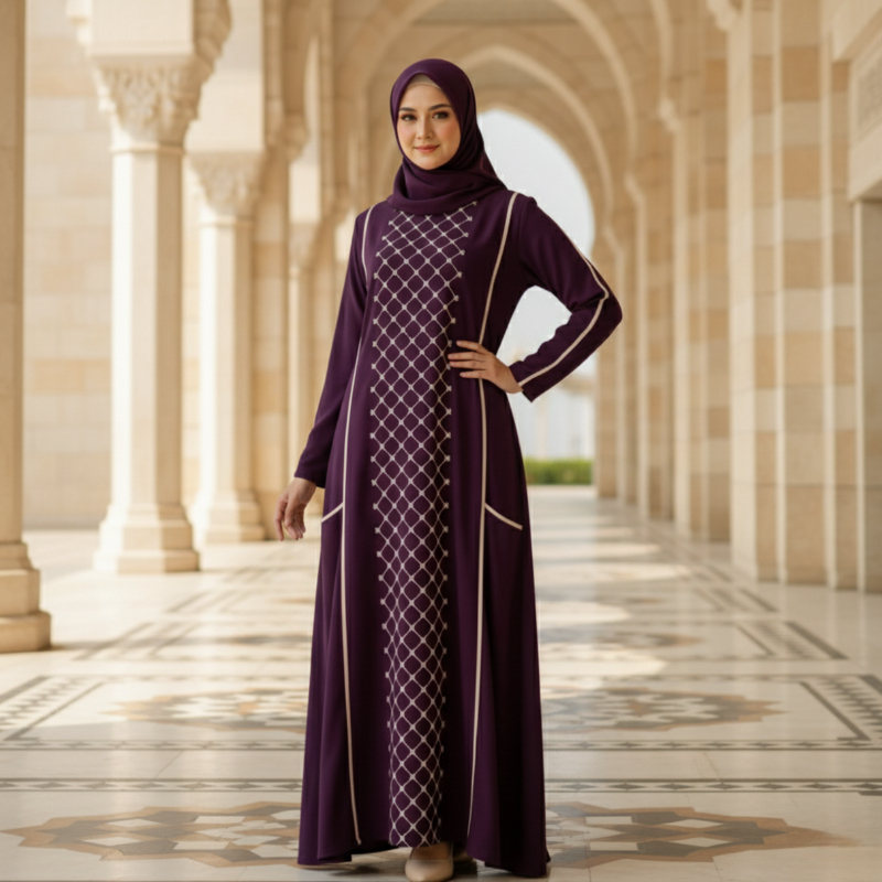 Gamis Mewah Perempuan Casual Populer Model Korea Terlaris Daily Outfit Gamis Cewek Kekinian Modis Fe
