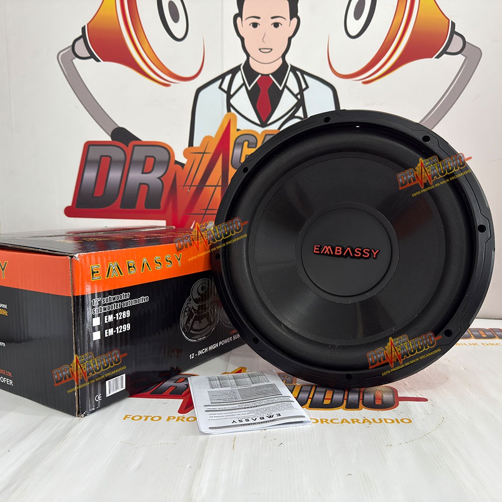 Subwoofer Mobil 12 Inch Embassy EM Double Voice Coil Speaker 12 Inch