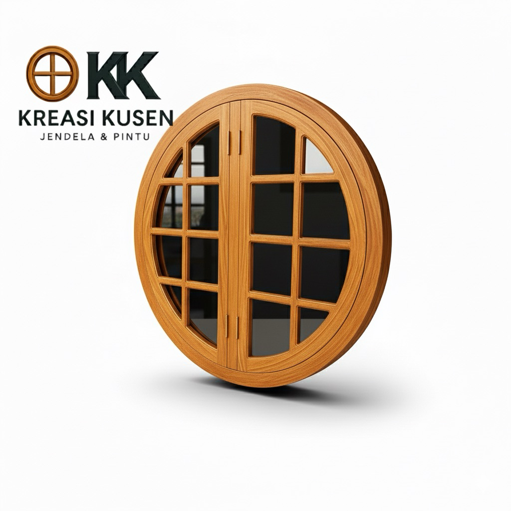Jendela Bulat Aetestics • Kusen Jendela Bulat Bahan Kayu Jati