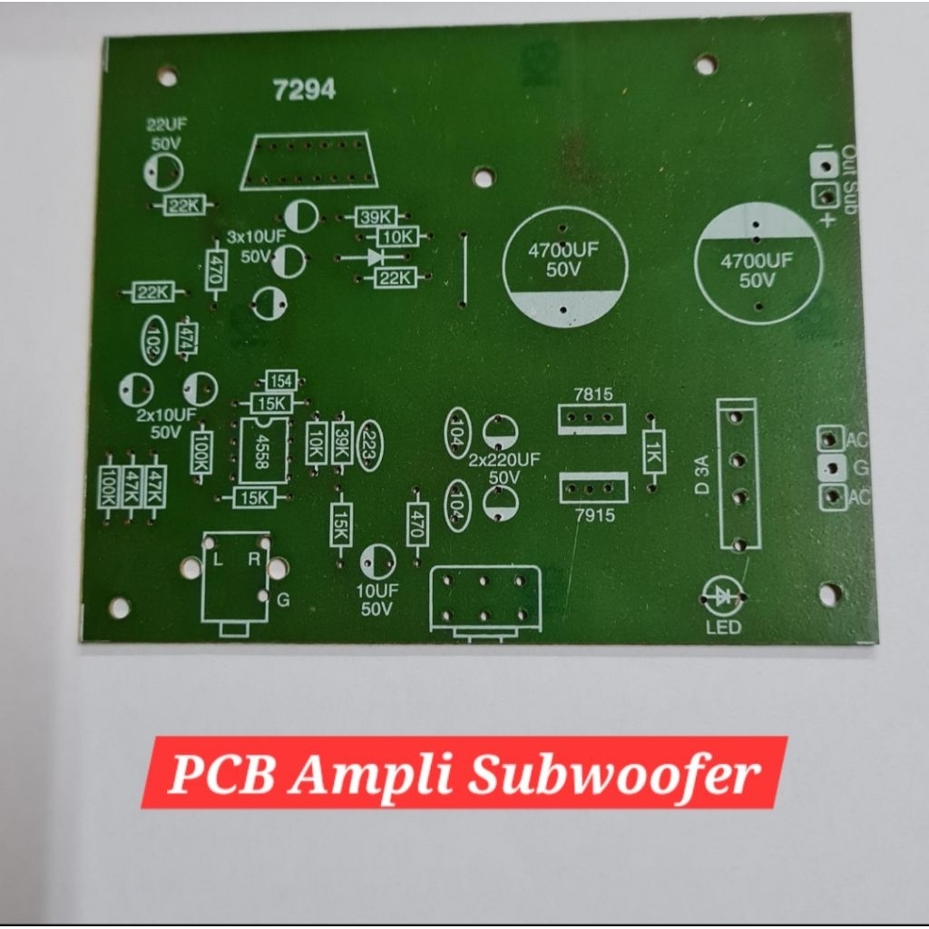 pcb ampli subwoofer 300w ic tda7294