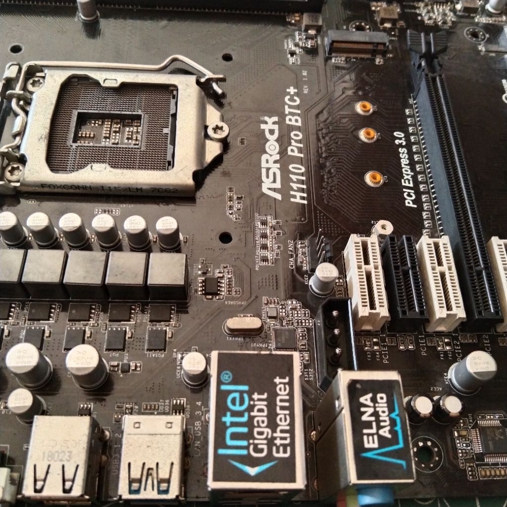 mobo lga 1151 asrock h110 pro btc+