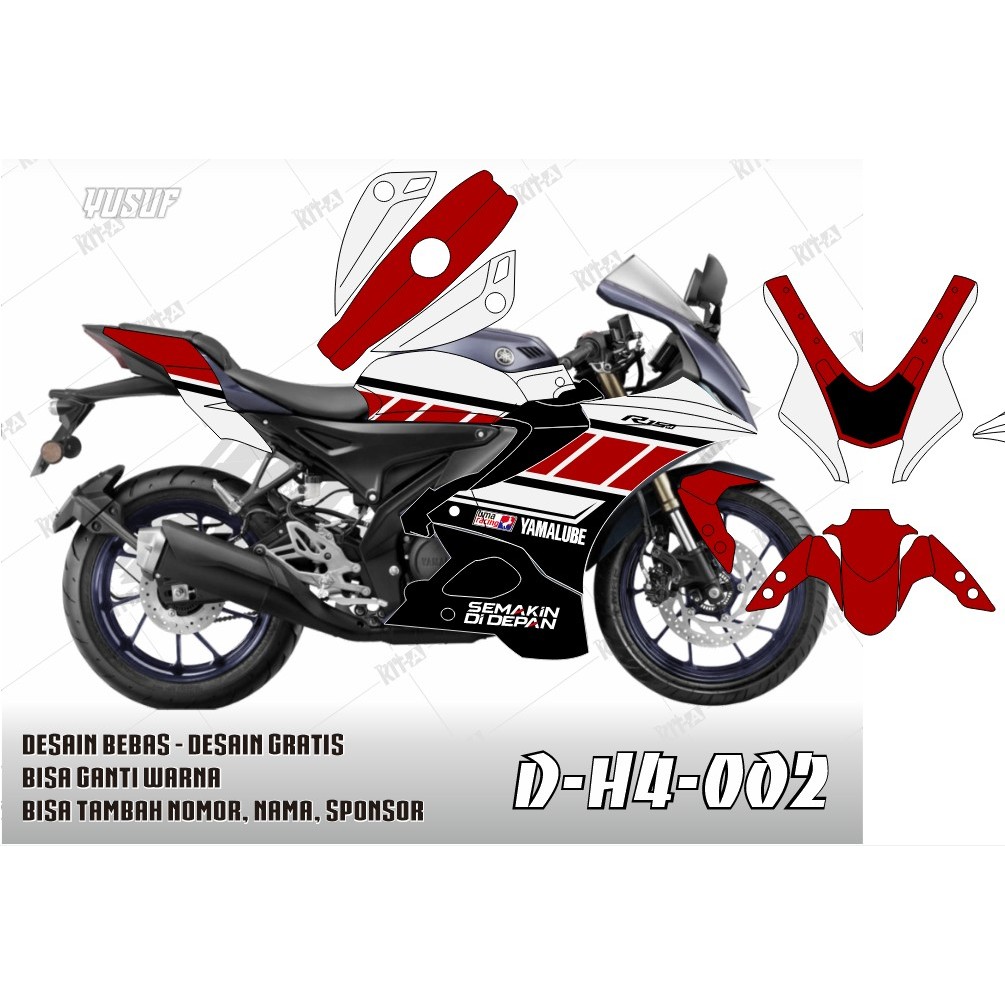 Stiker R15 M/R15 V4 decal setiker R15 M/R15 V4 stiker motor BIRU PUTIH D-H4-017 D-H4-004