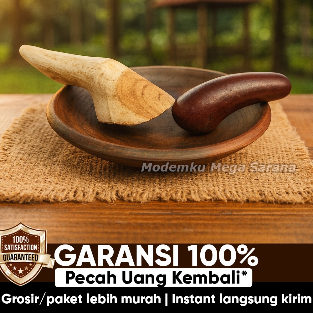 Gerabahku |  Cobek Cowek Piring Sambal Gerabah Tanah Liat Ukuran Besar Tradisional - Diameter 24 cm