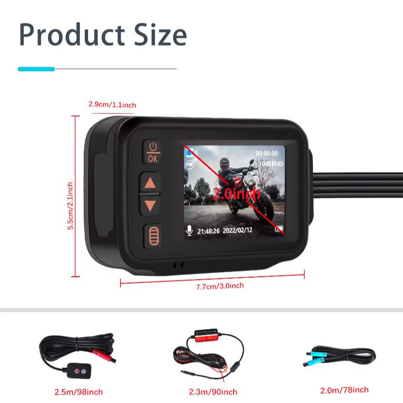 MINNAMOTO Dashcam Race Motor Recorder Camera