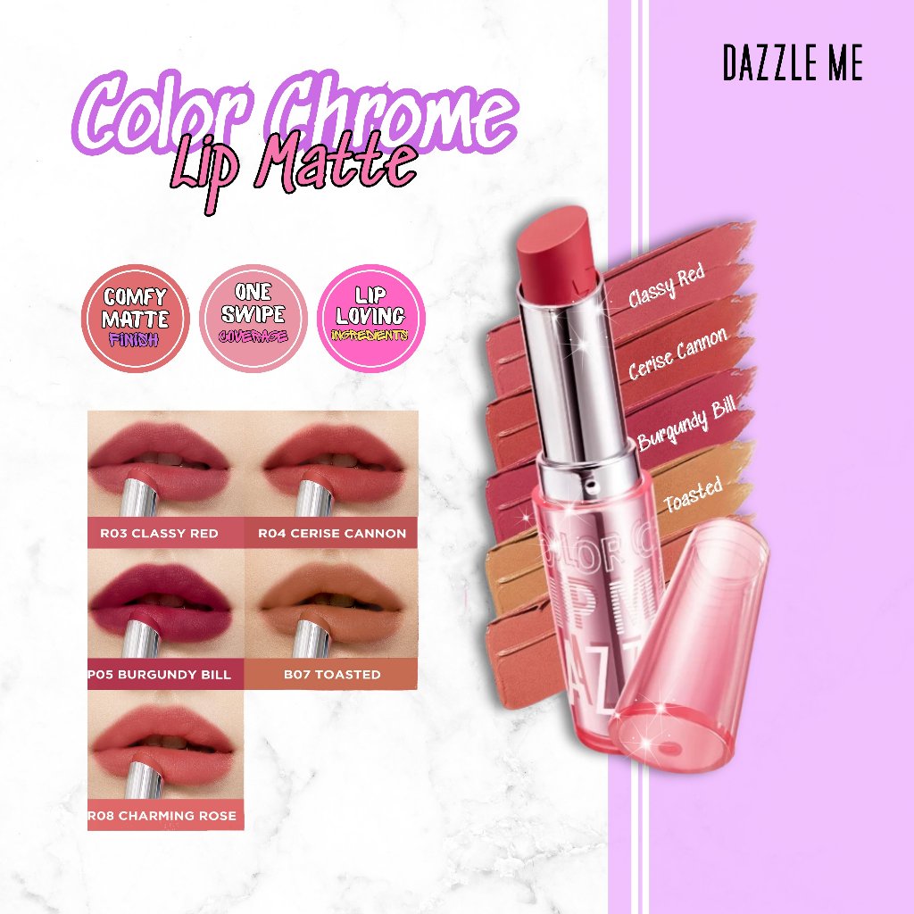 DAZZLE ME - COLOR CHROME LIP MATTE + FREE GIFT / LIP MATTE DAZZLE ME / LIPSTICK DAZZLE ME