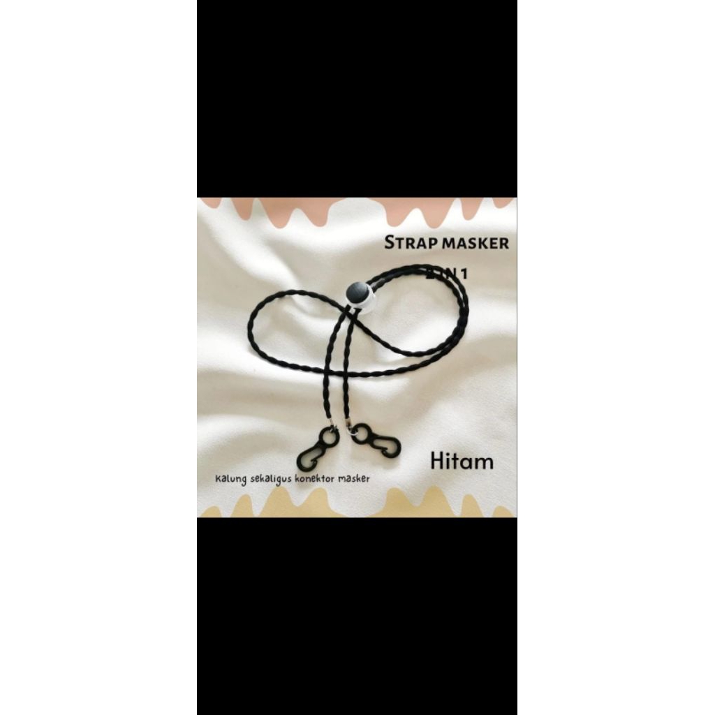 E-F STRAP TALI MASKER HITAM POLOS