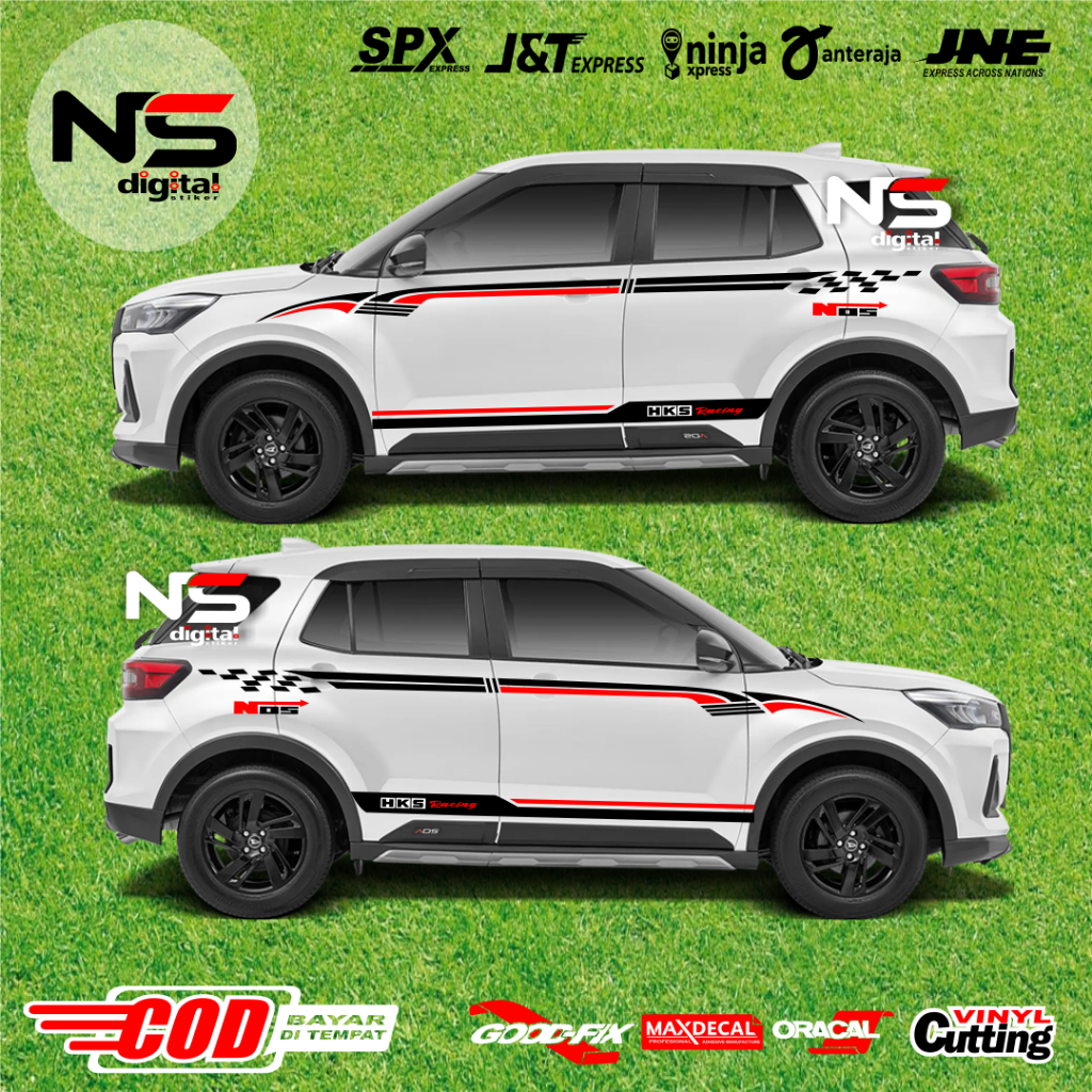 2 PCS KANAN-KIRI STICKER BODY SAMPING ROCKY RAIZE TERBARU STICKER AKSESORIS ROCKY RAIZE