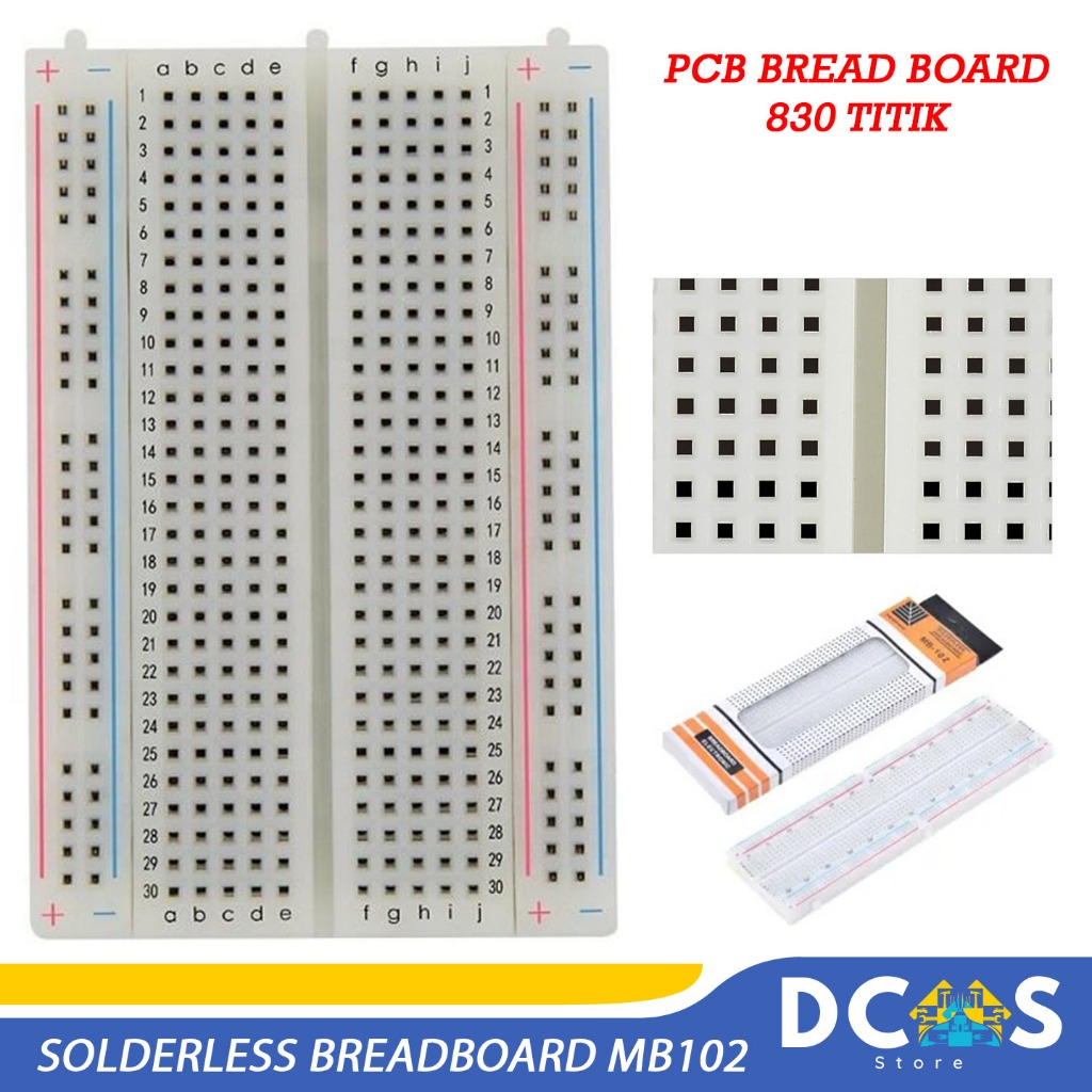 SOLDERLESS BREADBOARD MB102 - PCB BREAD BOARD PROJECT 830 TITIK POINT