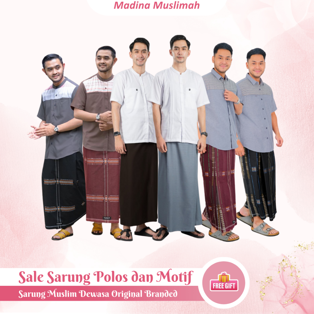 Sarung Polos & Motif Elegan Sarung Sholat Pria Dewasa Bahan Premium Halus