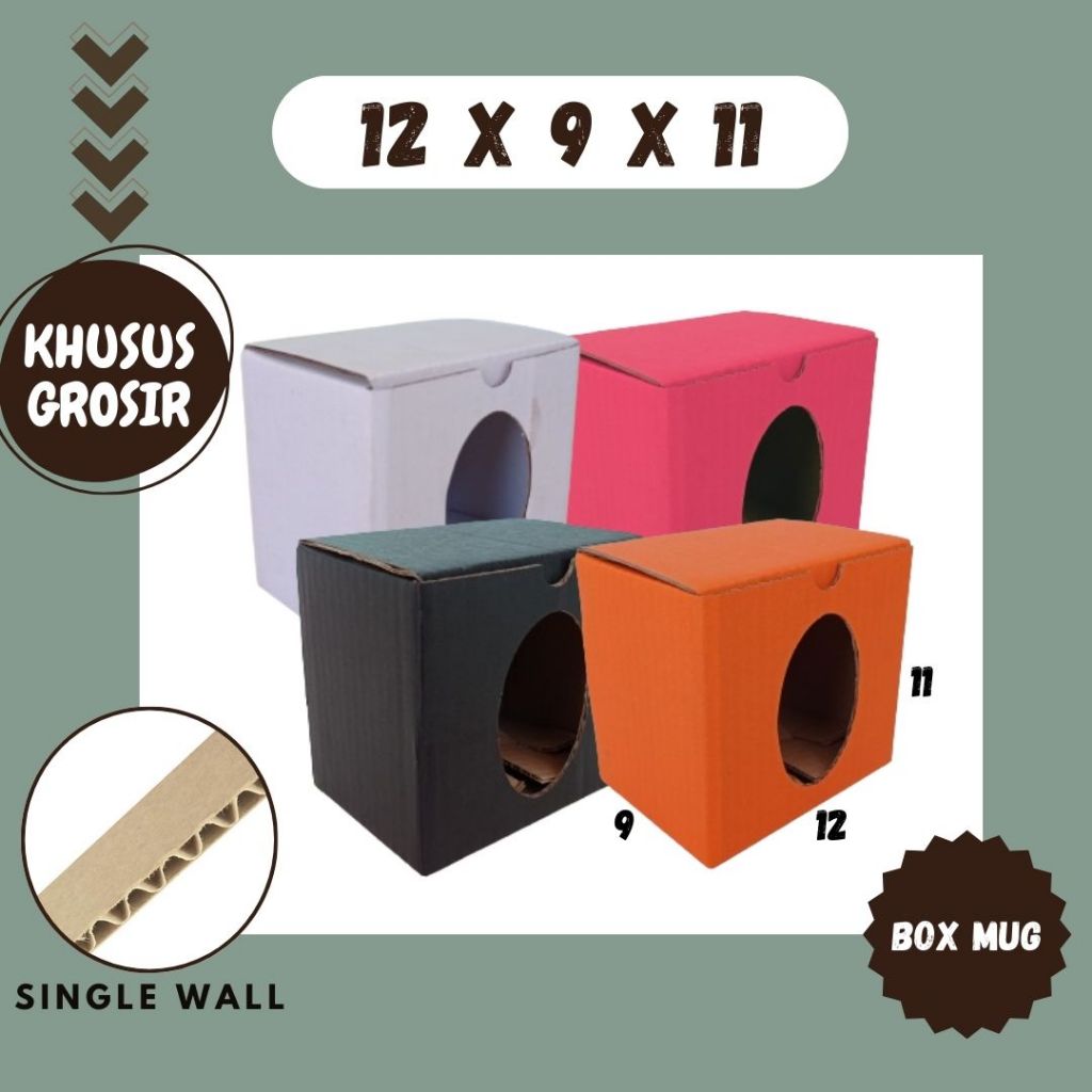 Kardus Mug 12x9x11 Box Dus Packing Gelas Kotak Kemasan Karton Souvenir