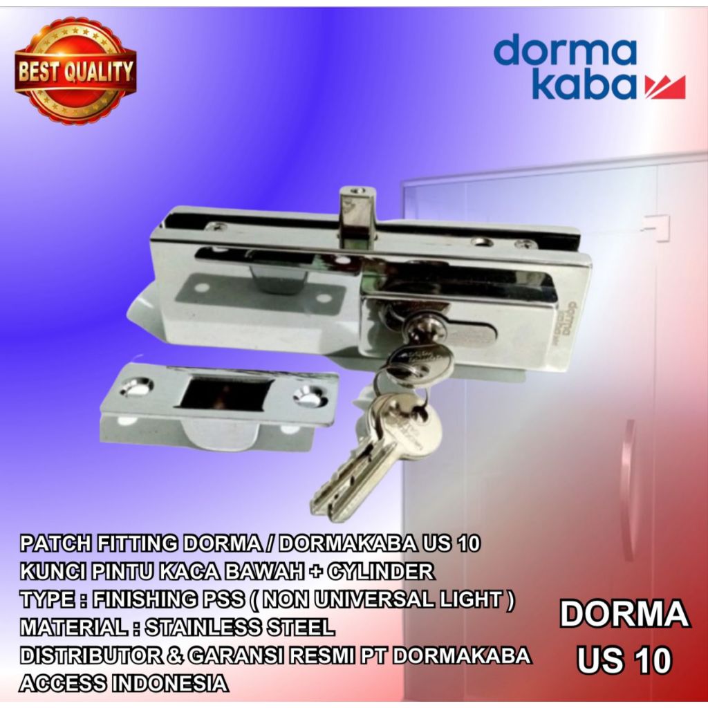 Kunci Pintu Kaca Bawah US 10 DormaKaba/Dorma/Dorma Kaba+Cylinder Dorma 60mm