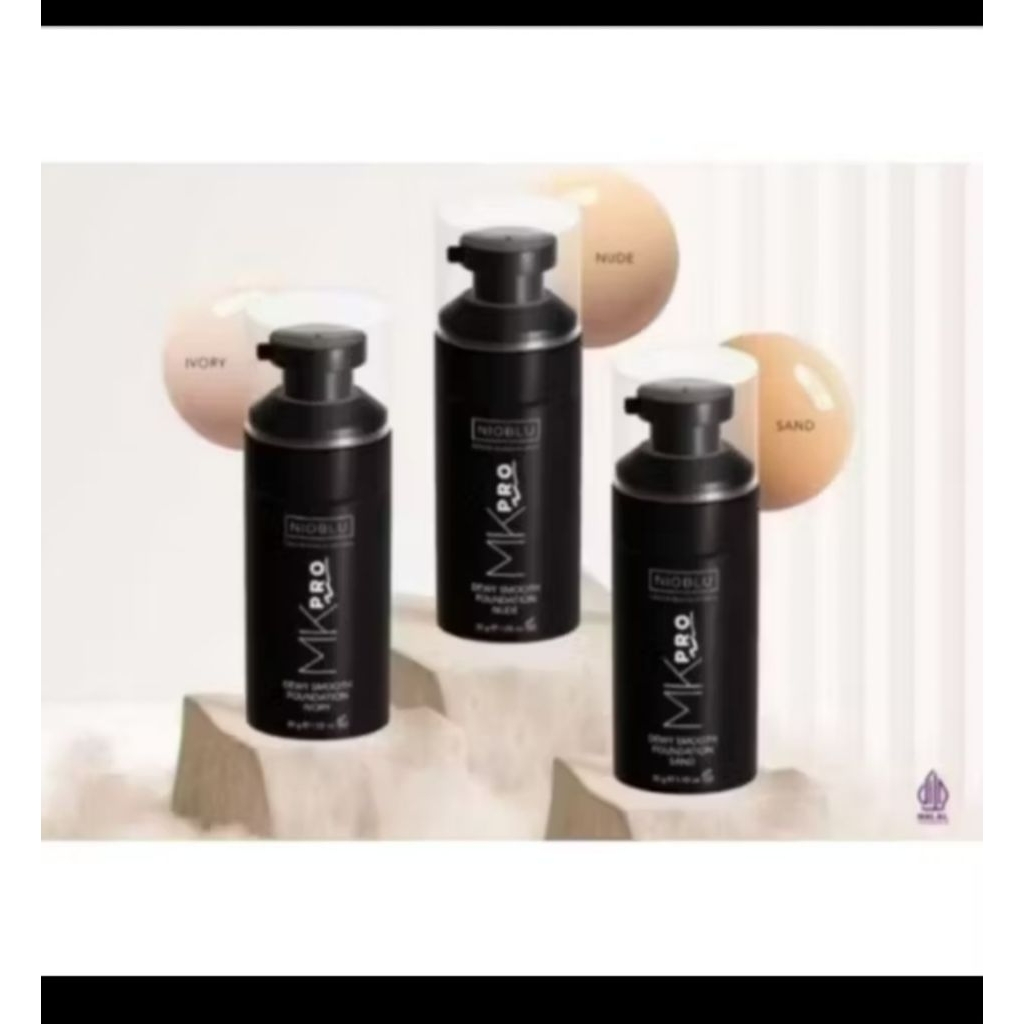 FOUNDATION Nioblu Jafra MKPRO Dewi Smooth Foundation Ivory dan Nude kemasan baru ( ELYSYL)